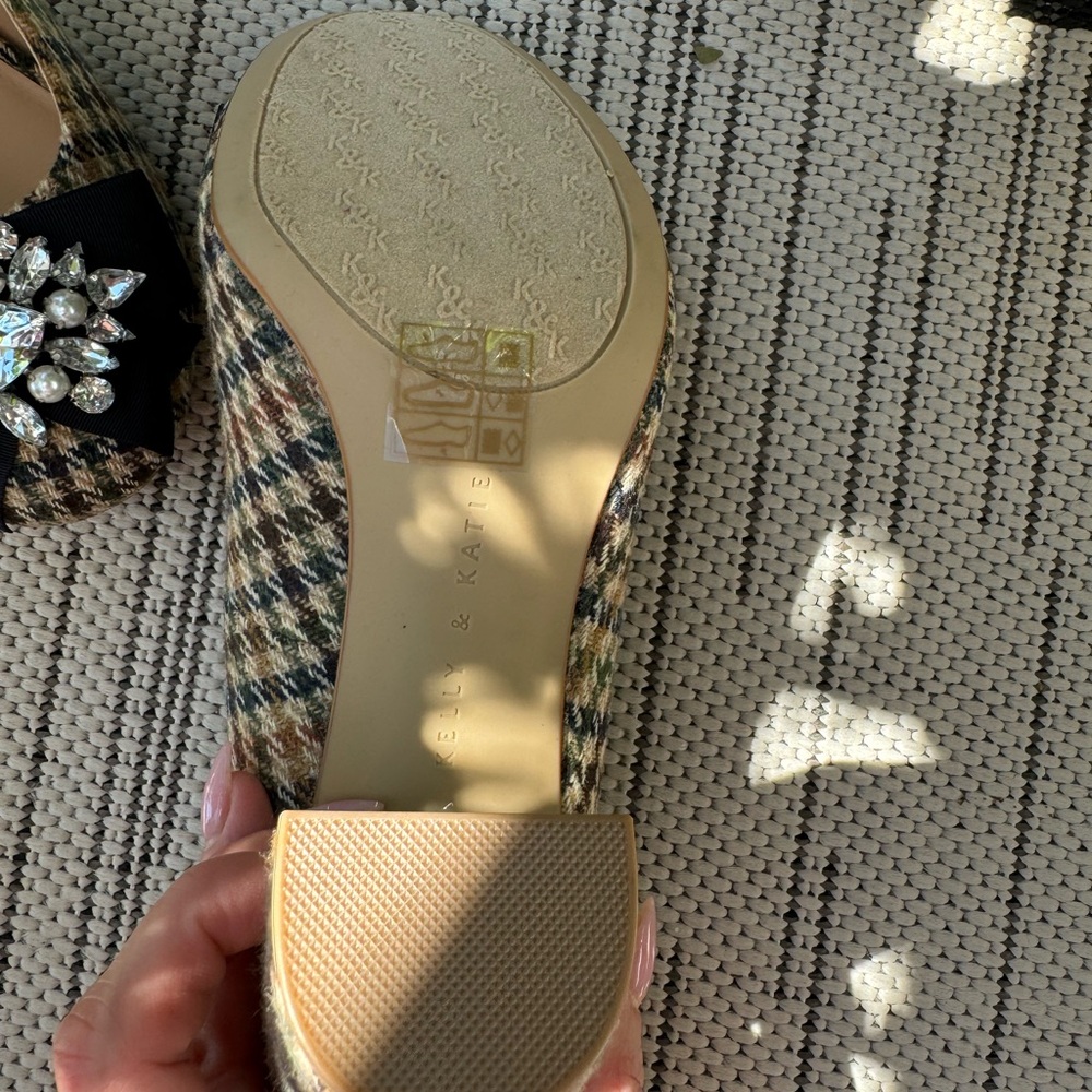 Kelly & Katie Elegant Plaid Heels with Crystal Embellishment size 8.5 - Picture 5 of 5